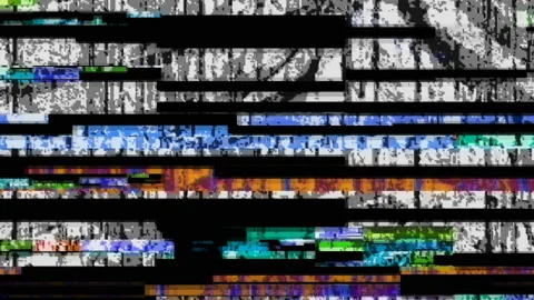 Digital Scratch Noise Defects And Artifacts Glitches Screen Flickering Stock Footage 127598033