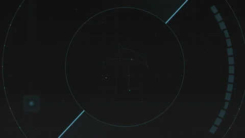 Digital screen with circles HUD elements Stock Footage 240092979