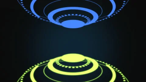 Digital screen with circles HUD elements Stock Footage 240093341