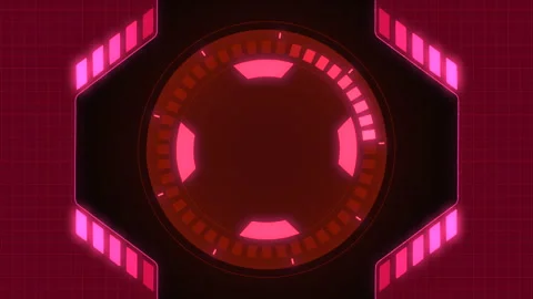 Digital screen with circles HUD elements Stock Footage 253878307