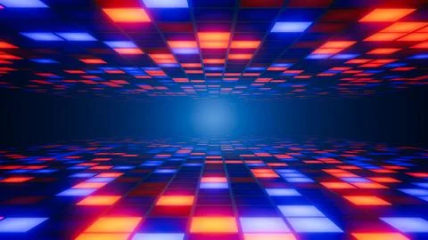 Digital screen creating an abstract gaming or dance floor background Stock Illustration