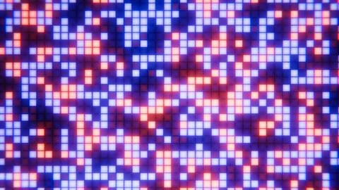 Digital screen creating an abstract glowing pixel background Stock Photos