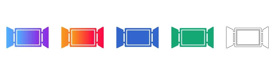 Digital Screen Display Icon Set in Various Styles Ilustración de archivo