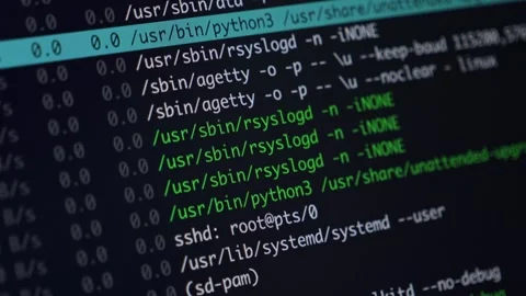 Digital screen displaying complex green programming code and active system .. Stock Footage 318832068