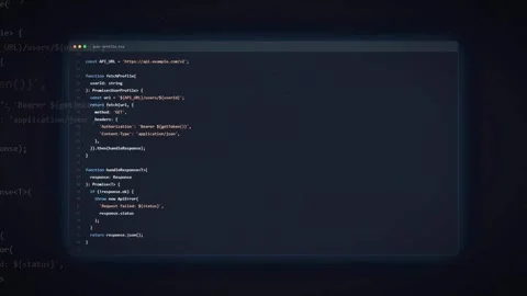 Digital screen displaying scrolling computer code and programming scripts on a Stock Footage 336776484