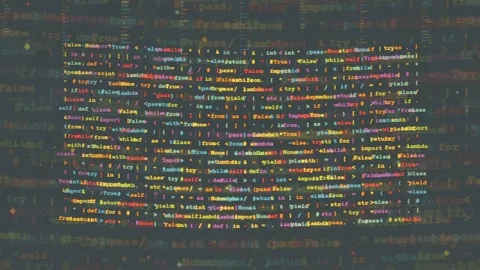 Digital screen displaying scrolling lines of computer programming code for Stock Footage 339966628