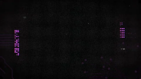 Digital screen with HUD elements and glitch effect Stock Footage 240093126