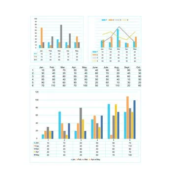 Digital screen interface with business big data Stock Illustration