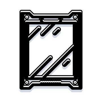 Digital screen interface with modern technology hardware frame Illustration