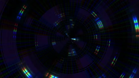 Digital screen with neon led lines and space HUD elements Stock Footage 237581613