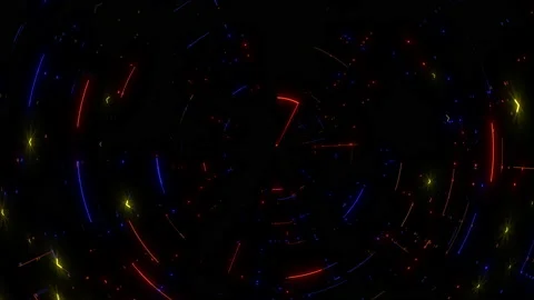 Digital screen with neon led lines and space HUD elements Stock Footage 237583425