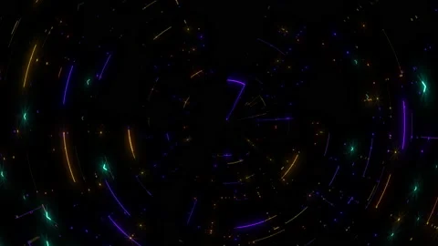 Digital screen with neon led lines and space HUD elements Stock Footage 237583434