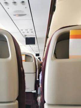 Digital screen in plane Stock-Fotos