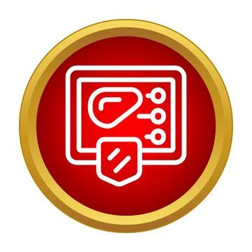 Digital screen showing data protection shield icon Illustrazione stock