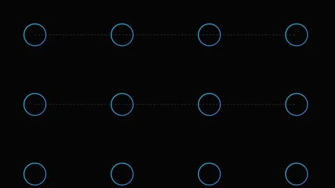 A digital screen showing a grid of dots for a user authentication pattern Stock Footage 339617222