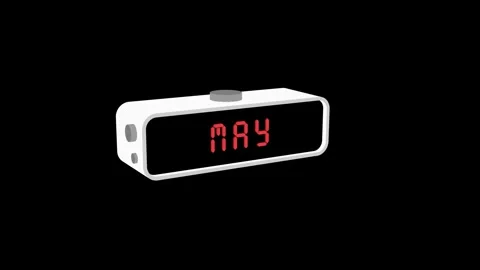 Digital screen showing May in red LED letters Stock Footage 316238411