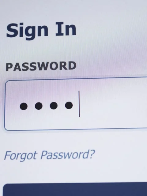 A digital screen showing password being entered into an input field. Stock Footage 336801472