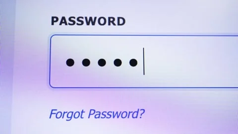 A digital screen showing password being entered into an input field. Stock Footage 336801474