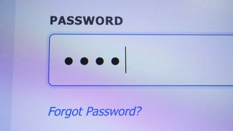A digital screen showing password being entered into an input field. Stock Footage 336801511