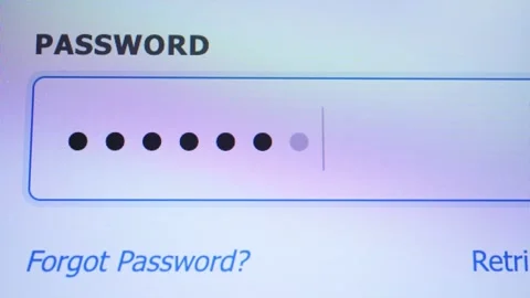 A digital screen showing password being entered into an input field. Stock Footage 336801515