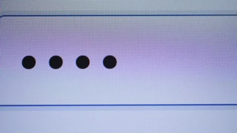 A digital screen showing password being entered into an input field. Stock Footage 336801562