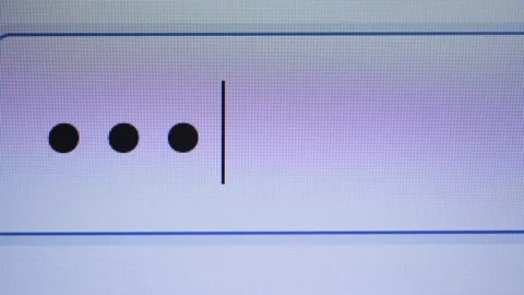 A digital screen showing password being entered into an input field. Stock Footage 336801569