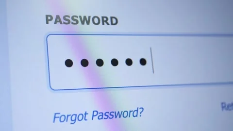 A digital screen showing password being entered into an input field. Stock Footage 336801570