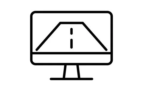 Digital Screen Showing Road Graphic for Navigation or Travel Concept Stockillustratie