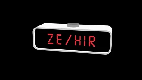 Digital screen showing Ze Hir in red LED letters Video stock 320752105