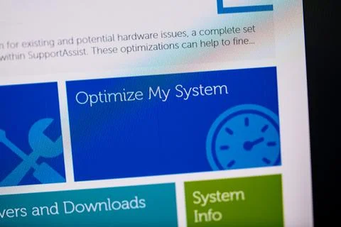 Digital screen with Support Assist software hardware Stock Photos