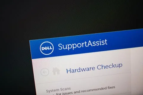 Digital screen with Support Assist software hardware Stock Photos