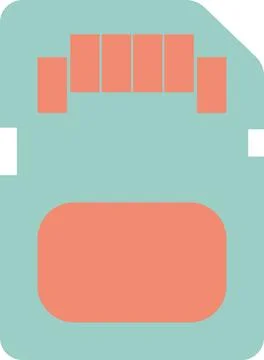 Digital SD memory card storage flat icon Stock Illustration