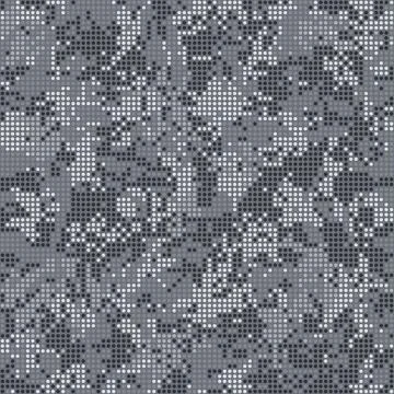 Digital seamless camouflage pattern. Urban camo halftone texture. Vector Stock Illustration