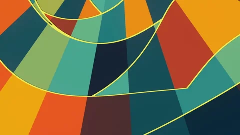 Digital seamless loop animation of a colorful flat wavy surface. 3d rendering HD Stock Footage 166826209