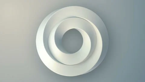 Digital seamless loop animation of a curved twisted white shape. 3d rendering HD Stock Footage 233962327