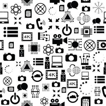 Digital seamless pattern background icon. Stock Illustration