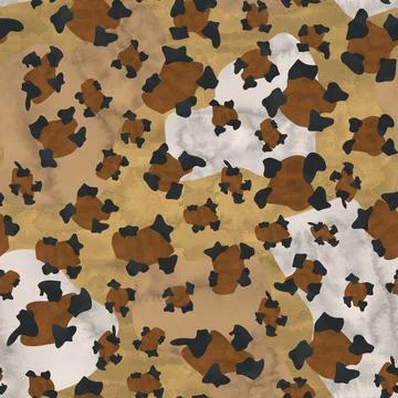 Digital seamless pattern with leopard spots and watercolor texture Stock Illustration