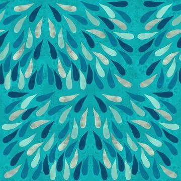 Digital seamless pattern with splattered drops in blue colors Stock Illustration