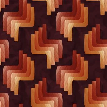 Digital seamless pattern with stripes in brown and orange colors Stock Illustration