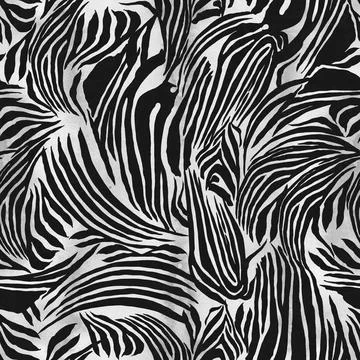 Digital seamless pattern with zebra stripes and watercolor texture Illustrazione stock