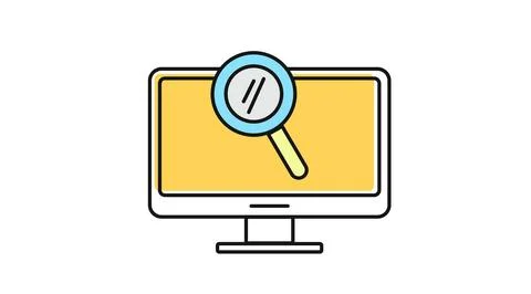 Digital search and data analysis icon Stock Illustration