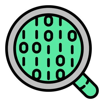 Digital search icon outline vector. Computer security Illustrazione stock