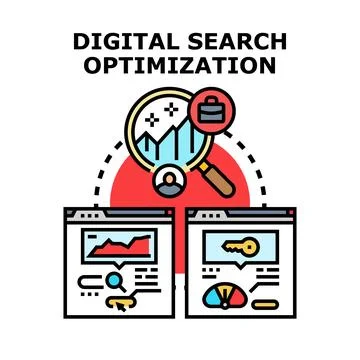 Digital search optimization vector concept illustration Stock Illustration