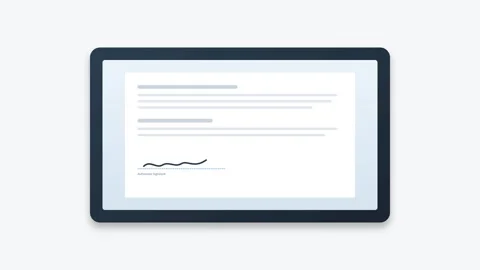 Digital Secure Contract Signing Animation with Stylus and Gold Blockchain S.. Stock-Footage 346130221