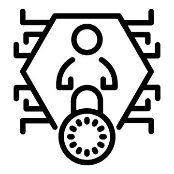 Digital secured personal information icon, outline style Stock-Illustration