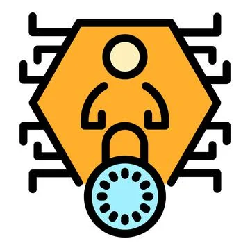 Digital secured personal information icon color outline vector Stock-Illustration