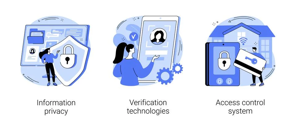 Digital security abstract concept vector illustrations. Stock Illustration
