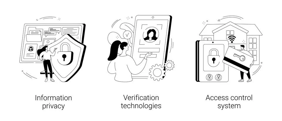 Digital security abstract concept vector illustrations. Stock Illustration