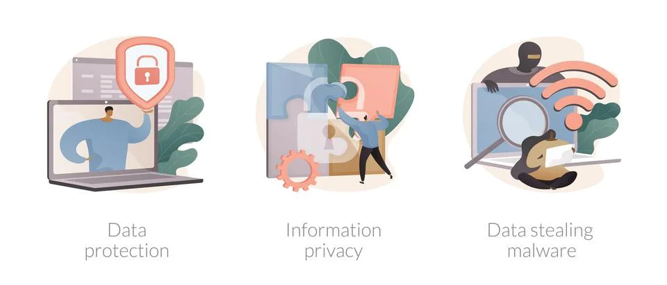 Digital security abstract concept vector illustrations. Stock Illustration