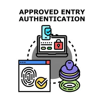 Digital security access approval authentication concept Stock Illustration